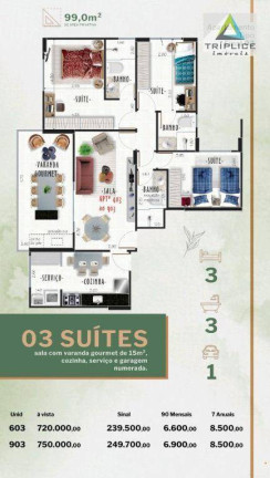 Imagem Cobertura com 4 Quartos à Venda, 161 m² em Jardim Glória - Juiz De Fora