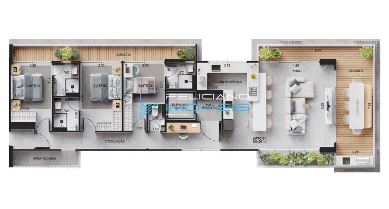 Imagem Apartamento com 3 Quartos à Venda, 151 m² em Boqueirão - Praia Grande