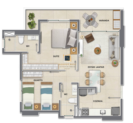 Imagem Apartamento com 2 Quartos à Venda, 54 m² em Cocó - Fortaleza Imagem Apartamento com 2 Quartos à Venda, 54 m² em Cocó - Fortaleza