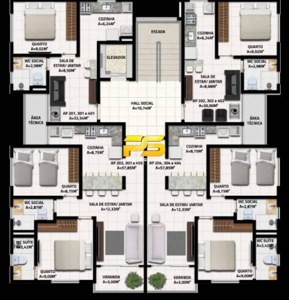 Imagem Apartamento com 2 Quartos à Venda, 55 m² em Jardim São Paulo - João Pessoa Imagem Apartamento com 2 Quartos à Venda, 55 m² em Jardim São Paulo - João Pessoa