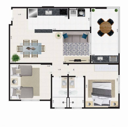 Imagem Apartamento com 2 Quartos à Venda, 77 m² em Guilhermina - Praia Grande
