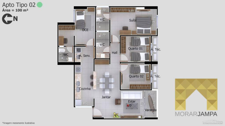 Imagem Apartamento com 3 Quartos à Venda, 94 m² em Bancários - João Pessoa Imagem Apartamento com 3 Quartos à Venda, 94 m² em Bancários - João Pessoa