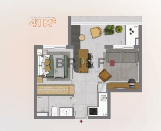Imagem Apartamento com 1 Quarto à Venda, 41 m² em Chácara Santo Antônio (zona Sul) - São Paulo Imagem Apartamento com 1 Quarto à Venda, 41 m² em Chácara Santo Antônio (zona Sul) - São Paulo