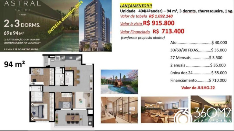 Apartamento com 3 Quartos à Venda, 94 m² em Vila Da Saúde - São Paulo
