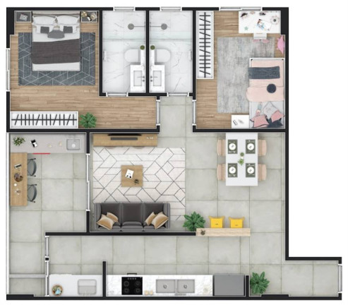 Imagem Apartamento com 2 Quartos à Venda, 67 m² em Guilhermina - Praia Grande
