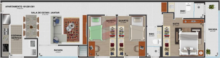 Imagem Apartamento com 3 Quartos à Venda, 88 m² em Centro - Pinhais