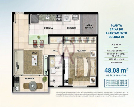 Imóvel com 1 Quarto à Venda, 48 m² em Armação - Salvador