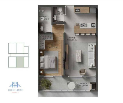 Apartamento com 1 Quarto à Venda, 60 m² em Santo Antônio De Lisboa - Florianópolis