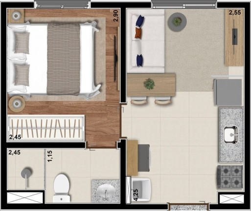 Apartamento com 2 Quartos à Venda, 33 m² em Jabaquara - São Paulo