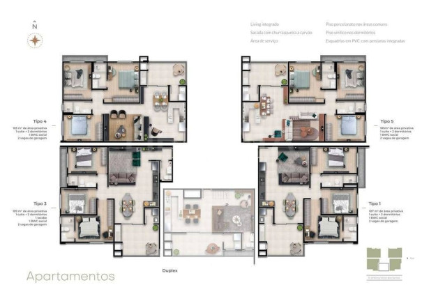 Imagem Apartamento com 3 Quartos à Venda, 108 m² em Gravatá - Navegantes Imagem Apartamento com 3 Quartos à Venda, 108 m² em Gravatá - Navegantes