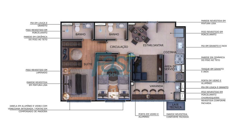 Imagem Apartamento com 2 Quartos à Venda, 50 m² em Despraiado - Cuiabá