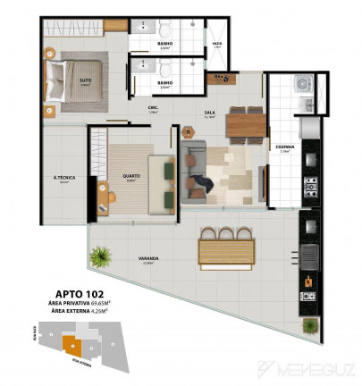 Imagem Apartamento com 3 Quartos à Venda, 108 m² em Praia Do Morro - Guarapari
