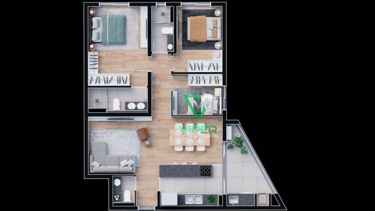 Imagem Apartamento com 3 Quartos à Venda, 89 m² em Boa Vista - Curitiba