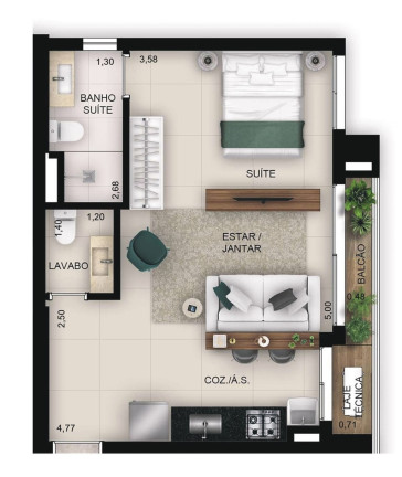 Imagem Apartamento com 1 Quarto à Venda, 83 m² em Setor Bueno - Goiânia