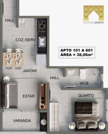 Imagem Apartamento com 2 Quartos à Venda, 53 m² em Bessa - João Pessoa