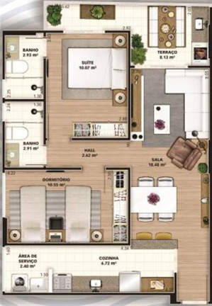Apartamento com 2 Quartos à Venda, 72 m² em Canto Do Forte - Praia Grande