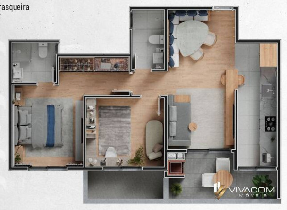 Imagem Apartamento com 2 Quartos à Venda, 71 m² em Barreiros - São José