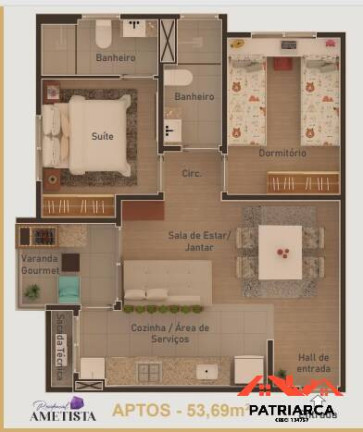 Imagem Apartamento com 2 Quartos à Venda, 51 m² em Jardim Basilicata - Sumaré
