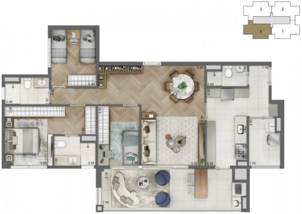 Imagem Apartamento com 3 Quartos à Venda, 113 m² em Santo Amaro - São Paulo Imagem Apartamento com 3 Quartos à Venda, 113 m² em Santo Amaro - São Paulo