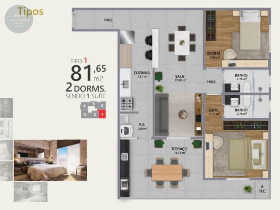 Imagem Imóvel com 2 Quartos à Venda, 101 m² em Canto Do Forte - Praia Grande