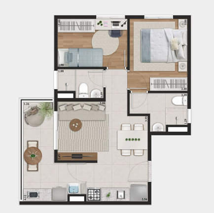 Imagem Imóvel com 2 Quartos à Venda, 37 m² em Parque Do Carmo - São Paulo