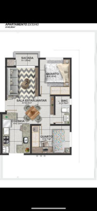 Imagem Apartamento com 2 Quartos à Venda, 44 m² em Bom Jesus - São José Dos Pinhais