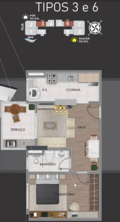 Imagem Apartamento com 1 Quarto à Venda, 38 m² em Guilhermina - Praia Grande