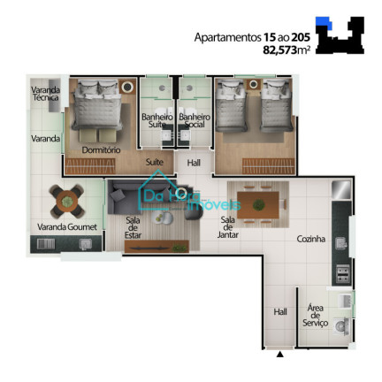 Apartamento com 2 Quartos à Venda, 82 m² em Centro - Mongaguá