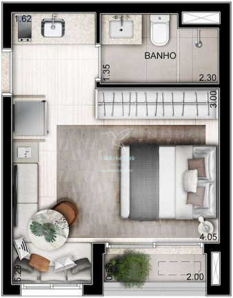 Imagem Studio com 1 Quarto à Venda, 25 m² em Campo Belo - São Paulo Imagem Studio com 1 Quarto à Venda, 25 m² em Campo Belo - São Paulo