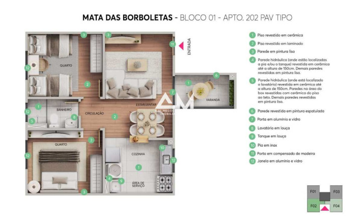 Imagem Apartamento com 2 Quartos à Venda, 45 m² em Três Barras - Contagem
