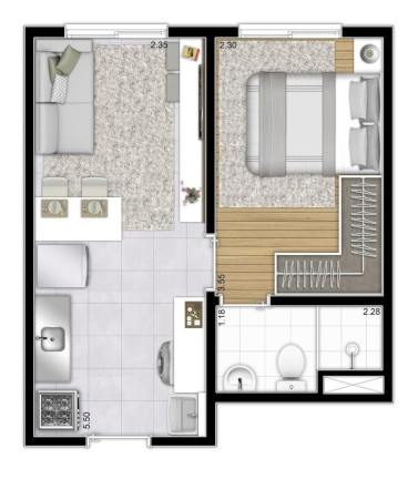 Apartamento com 2 Quartos à Venda, 33 m² em Barra Funda - São Paulo