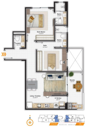Apartamento com 2 Quartos à Venda, 107 m² em Itacorubi - Florianopolis