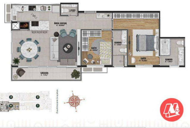 Imagem Apartamento com 3 Quartos à Venda, 104 m² em Menino Deus - Porto Alegre