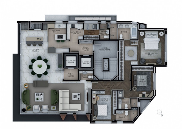 Imagem Apartamento com 3 Quartos à Venda, 206 m² em Bela Vista - Porto Alegre