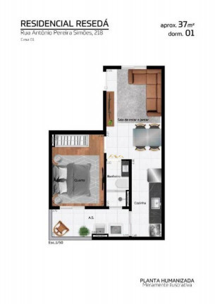 Imagem Apartamento com 2 Quartos à Venda, 40 m² em Vila Paranaguá - São Paulo