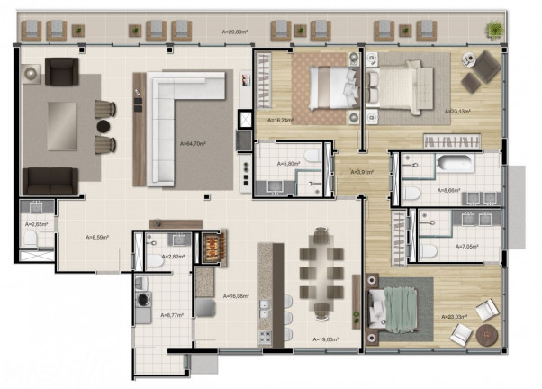 Imagem Apartamento com 3 Quartos à Venda, 267 m² em Carazal - Gramado