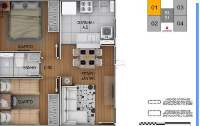 Imagem Apartamento com 2 Quartos à Venda, 40 m² em Vila Nova Aliança - Jacareí Imagem Apartamento com 2 Quartos à Venda, 40 m² em Vila Nova Aliança - Jacareí