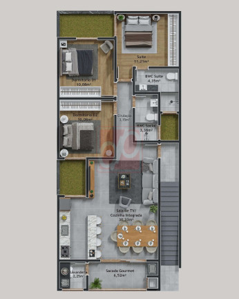 Imagem Apartamento com 3 Quartos à Venda, 92 m² em Monte Líbano - Sorriso Imagem Apartamento com 3 Quartos à Venda, 92 m² em Monte Líbano - Sorriso