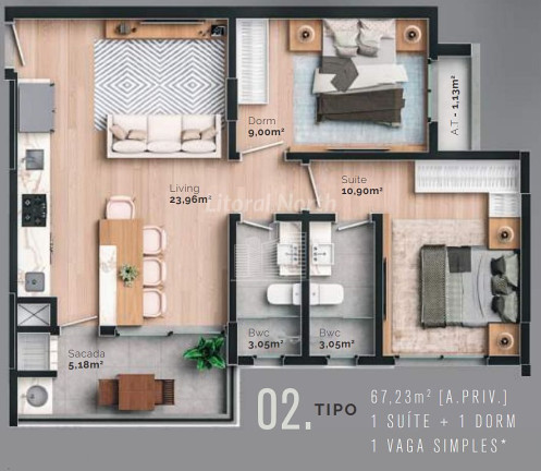 Imagem Apartamento com 2 Quartos à Venda, 66 m² em São Judas - Itajaí Imagem Apartamento com 2 Quartos à Venda, 66 m² em São Judas - Itajaí