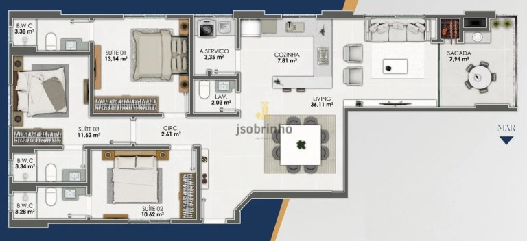 Imagem Apartamento com 3 Quartos à Venda, 114 m² em Perequê - Porto Belo Imagem Apartamento com 3 Quartos à Venda, 114 m² em Perequê - Porto Belo