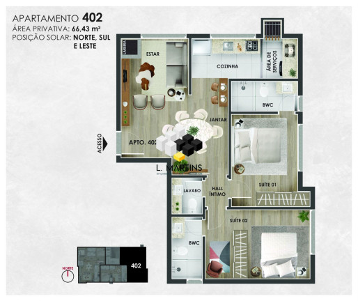 Imagem Apartamento com 2 Quartos à Venda, 60 m² em Tirol - Gramado