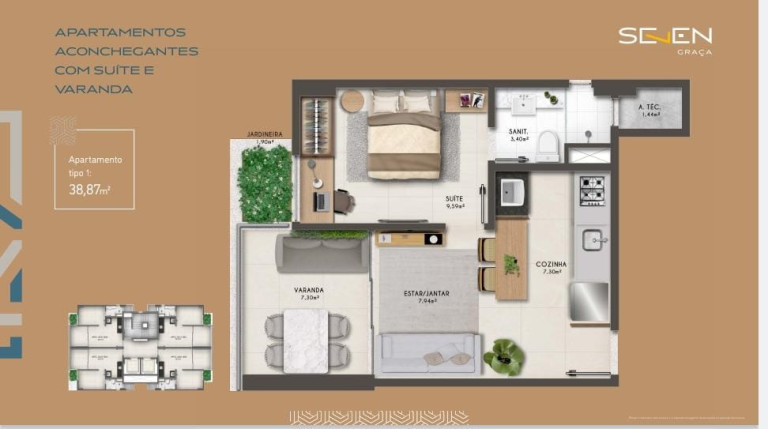 Imagem Apartamento com 1 Quarto à Venda, 38 m² em Graça - Salvador