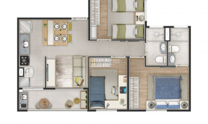 Imagem Apartamento com 3 Quartos à Venda, 61 m² em Maranhão - Cotia