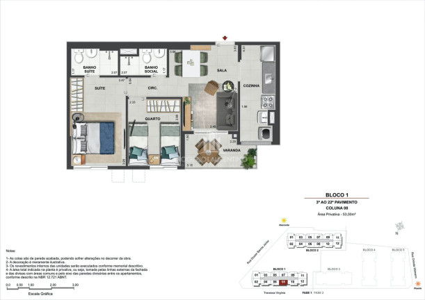 Imagem Apartamento com 2 Quartos à Venda, 53 m² em Centro - Nova Iguaçu