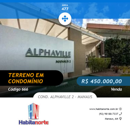 Foto do imóvel Terreno em Condomínio à Venda, 477 m² em Ponta Negra - Manaus