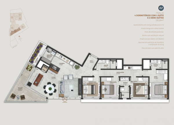 Imagem Apartamento com 3 Quartos à Venda, 113 m² em Predial - Torres