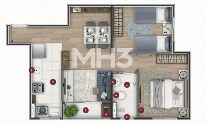 Imagem Imóvel com 2 Quartos à Venda, 44 m² em Vila Palácios - Campinas