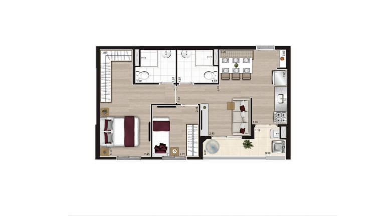 Imagem Apartamento com 2 Quartos à Venda, 43 m² em Jardim Arize - São Paulo