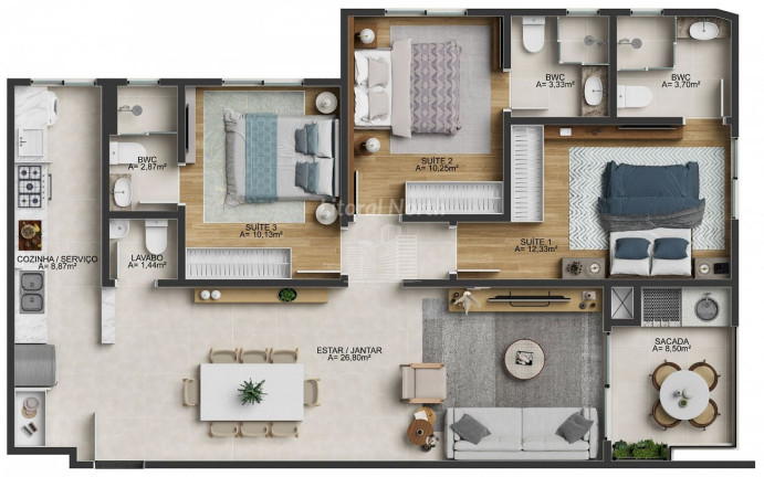 Imagem Apartamento com 3 Quartos à Venda, 104 m² em Fazenda - Itajaí Imagem Apartamento com 3 Quartos à Venda, 104 m² em Fazenda - Itajaí