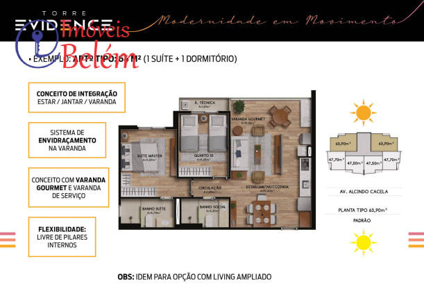 Imagem Apartamento com 3 Quartos à Venda, 94 m² em Cremação - Belém Imagem Apartamento com 3 Quartos à Venda, 94 m² em Cremação - Belém